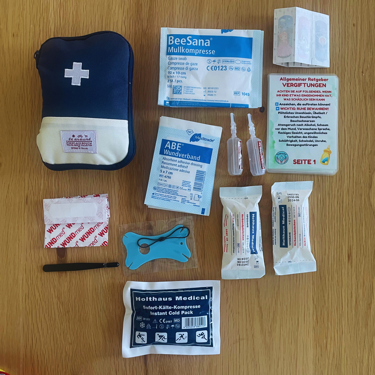 Kindernotfalltasche – Erste Hilfe für unterwegs - BLAU - 30 teilig
