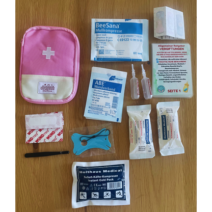 Kindernotfalltasche – Erste Hilfe für unterwegs - ROSA - 30 teilig
